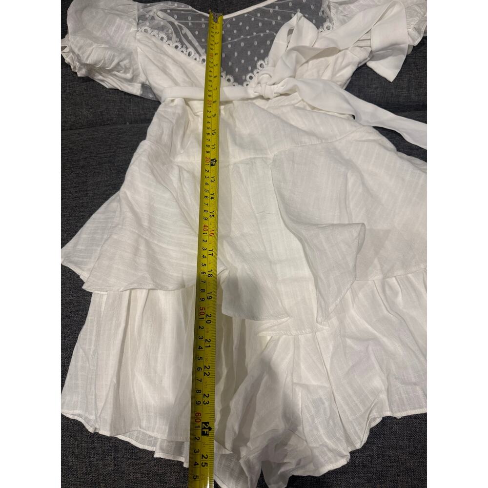 City Vibe White Ivory Romper Dress With Ruffles Size 3 Cottagecore Indie Boho - Picture 14 of 14